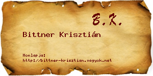 Bittner Krisztián névjegykártya